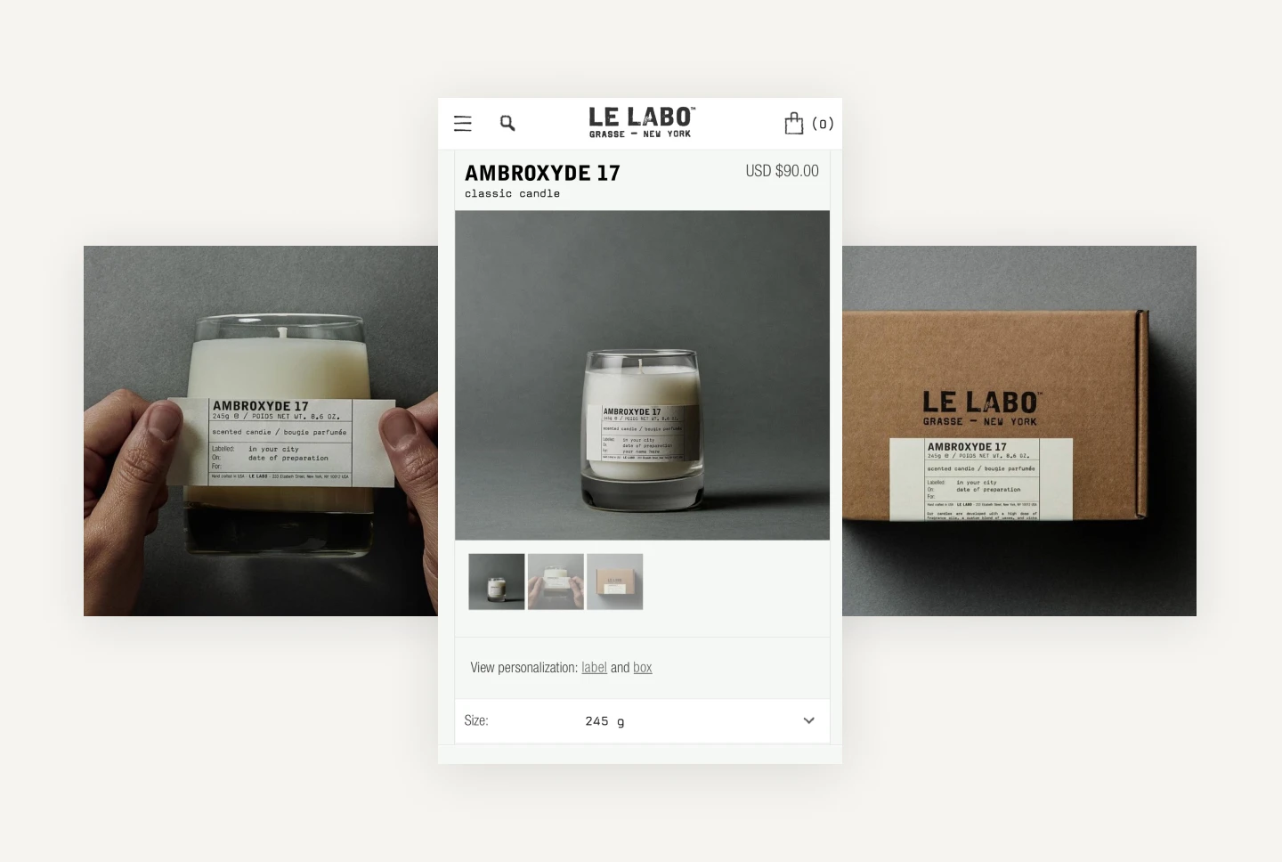 Le Labo product detail page photography example
