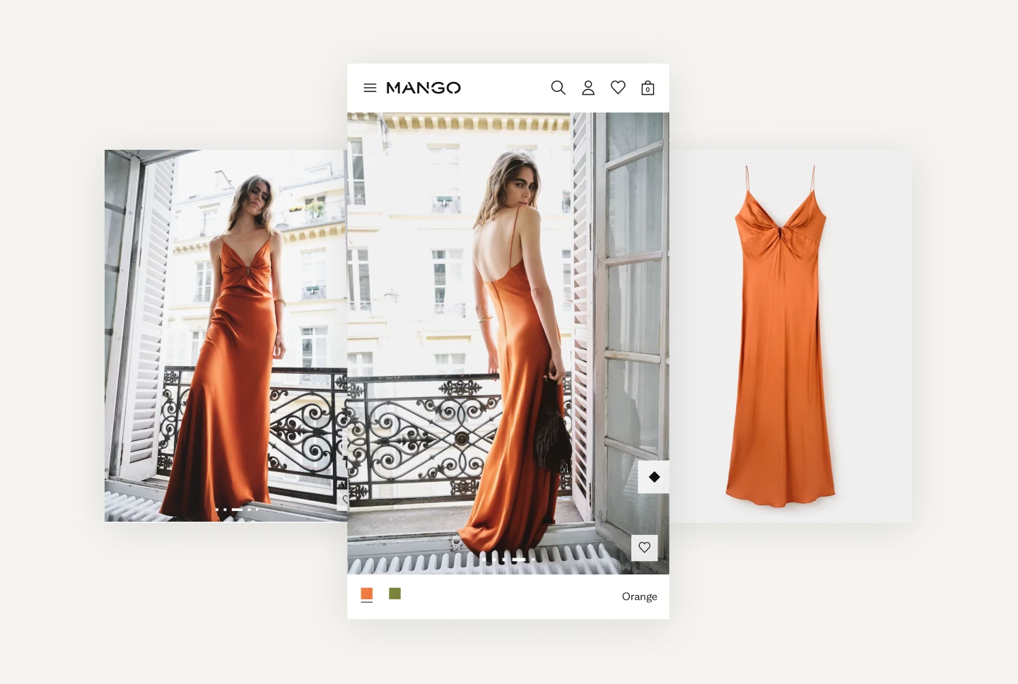Fashion ecommerce product page from Mango