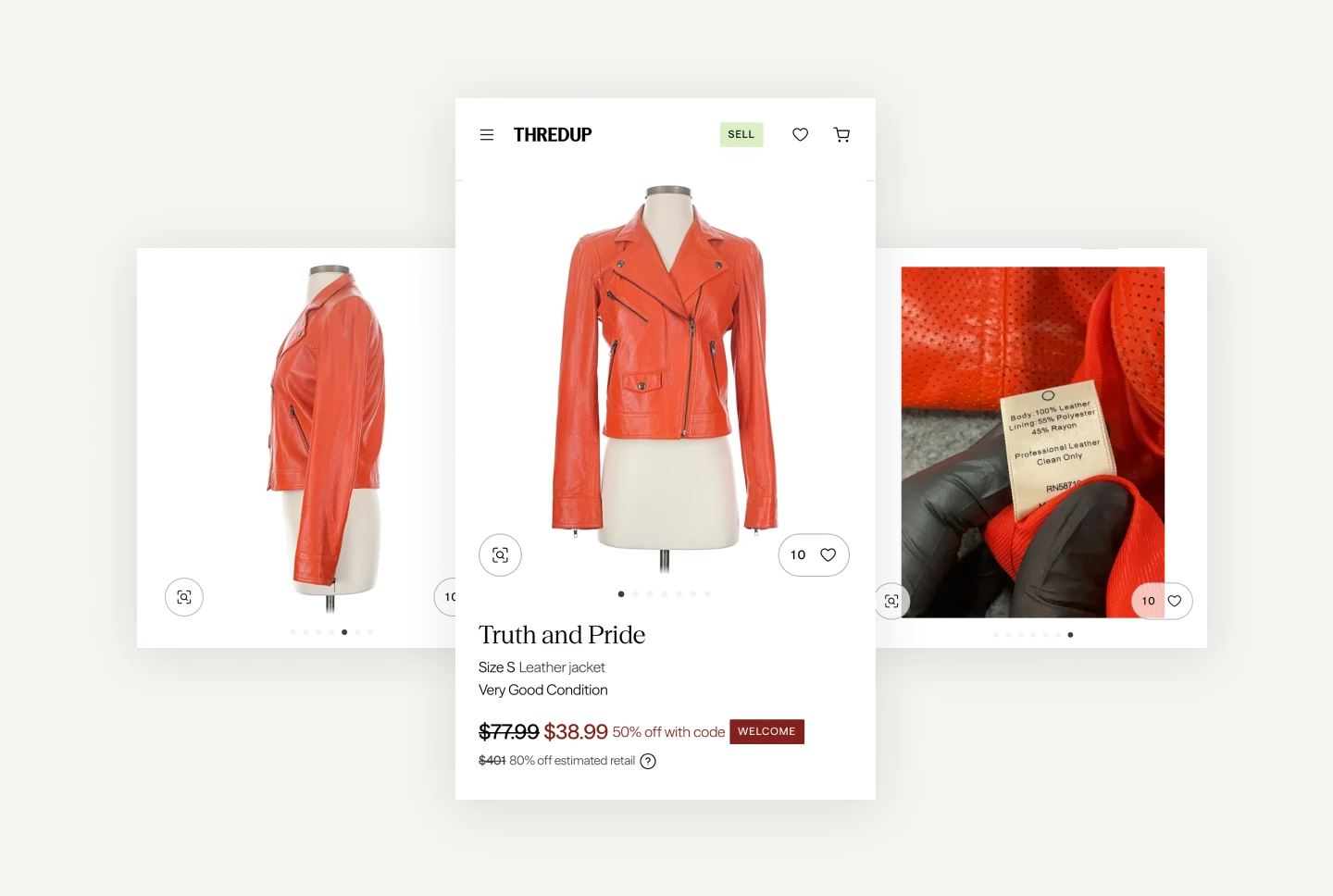 Sequenced ecommerce product image gallery example